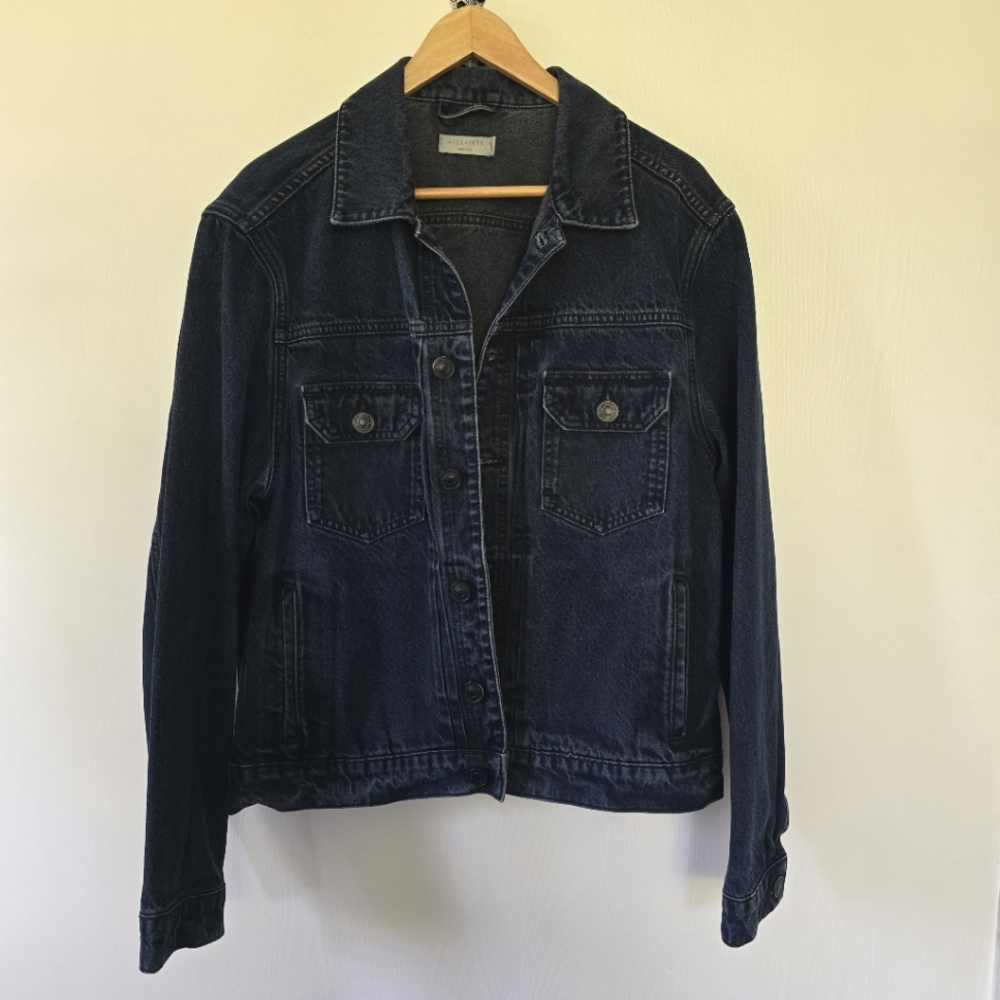 All Saints Tegel Navy Denim Jean Jacket M